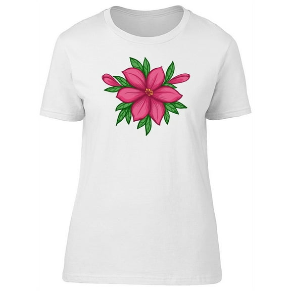 Pink Flower Drawing T-Shirt Women -Image by Shutterstock, Female XX-Large