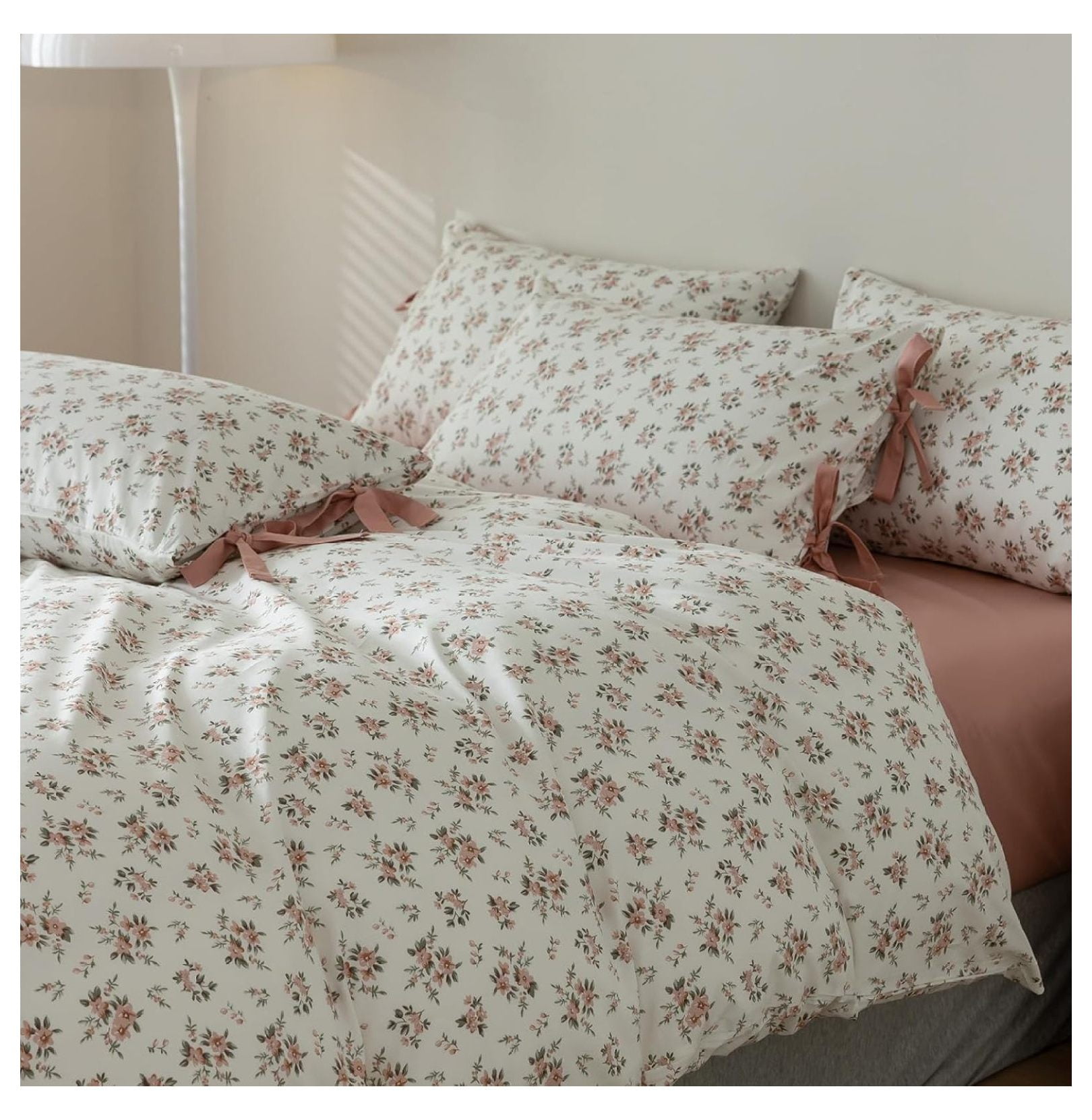 Pink Flower Duvet Cover Twin Soft 100% Cotton Chic Shabby Pink Floral ...