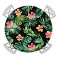 thumbnail image 1 of Pink Flower Elastic Fitted Round Table Cover Spring Waterproof Outdoor Tablecloth for Holiday Party, Picnic, Patio & Dining Fits Tables Up to 45"-54", 1 of 8