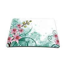 Pink Flower Floral Colored 1 X Standard 7 x 9 Rectangle Non - Slip Rubber Mouse Pad