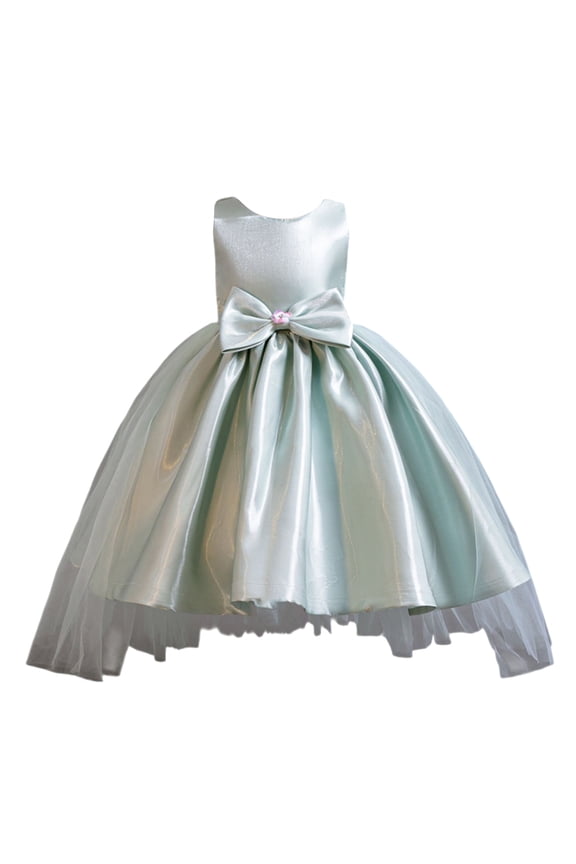 Pink Flower Girl Large Rose Tutu: Satin Ruffle Tulle Tiered Gown, Wedding Birthday Pageant Dress Mint Green 110
