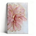 thumbnail image 1 of Pink Flower With Gold Edge Canvas Wall Art, Luxury Floral Print Decor, Modern Abstract Botanical Artwork For Living Room, Bedroom, Entryway, Ready To Hang 24*36inch(60*90cm), 1 of 6