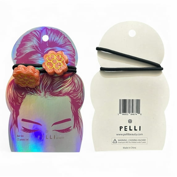 Pelli Beauty Elastic Hair Tie, Pink, 2 ct (1 Pack)