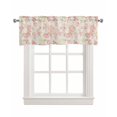 thumbnail image 1 of Pink Flower Linen Curtain Valance for Bedroom/Bathroom/Kitchen/Office/Living/Dining Room Windows,Sage Green Pastoral Country European Leaves Pocket Topper Drapes Decorative Cafe Drapery Panel 42x12, 1 of 6