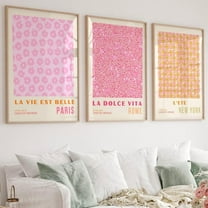 Pink Flower Market Wall Art Decor Aesthetic Abstract Canvas Floral Minimalist Wall Art Pictures Orange Floral Prints Artwork Botanical Flower Poster Colorful Painting Unframed