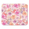 thumbnail image 1 of Pink Flower Modern Abstract Watercolor Floral Pattern Orange Cute Mousepad Mouse Pad Mouse Mat 9x10 inch, 1 of 3