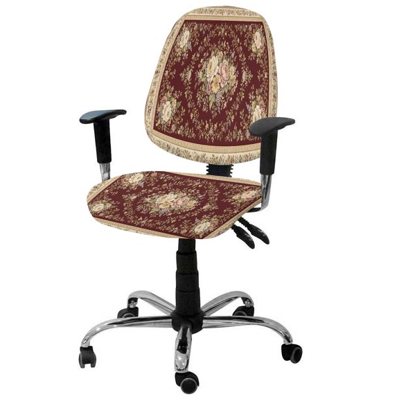 Pink Flower Office Chair Covers Stretchable Classical Beige Floral Vine Art Prints Burgundy Backdop Split Computer Desk Chair Cover Universal Spandex Chair Seat Covers Rotating Chair Slipcovers