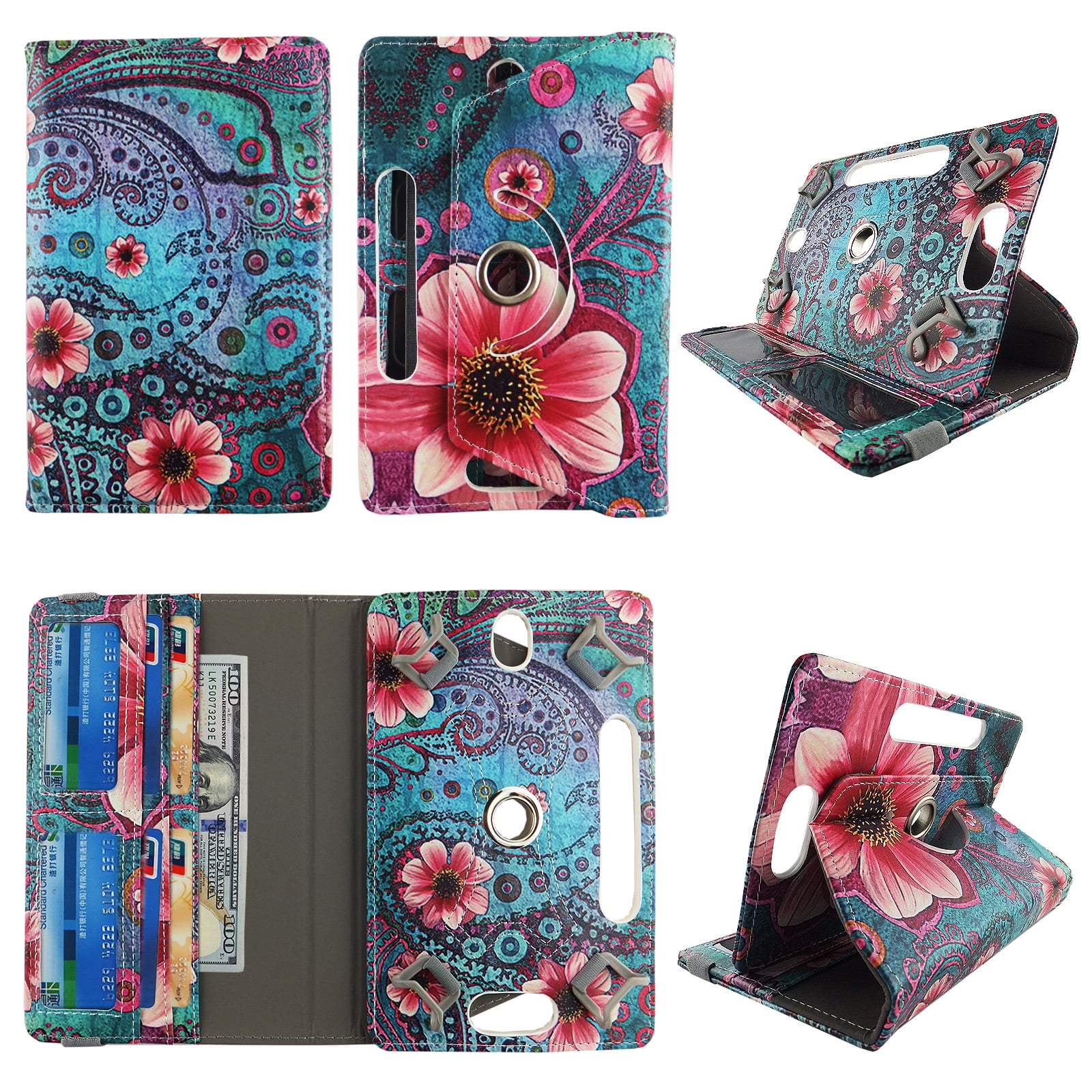 Pink Flower Paisley tablet case 8 inch for Zeki TBQG 8" 8inch android