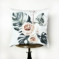 thumbnail image 1 of Pink Flower | Palm | Leaves | Throw Pillow Cover | Home Décor | Throw Pillow White | White Throw Pillows | Designer Pillows | Room Decor, 1 of 5