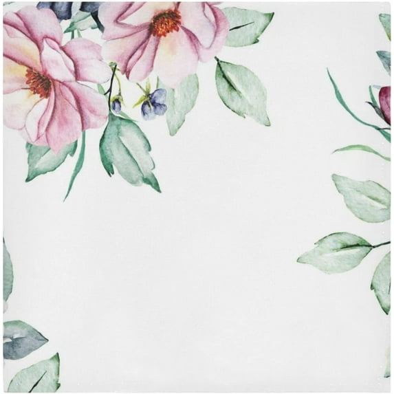 Pink Flower Pattern Napkins Reusable Washable Cloth Napkins Set of 4, Soft Comfortable Dinner Napkins for Family Weddings Holiday Party 20 X 20 Inch Washcloth Gift