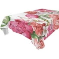 thumbnail image 1 of Pink Flower Pattern Rectangle Tablecloth, Dust Proof Anti Wrinkle Wipeable Table Cloth Tabletop foration of Dinner Kitchen Wedding Holiday Party 60"x120" Decor Gift, 1 of 7