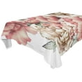 thumbnail image 1 of Pink Flower Pattern Rectangle Tablecloth, Dust Proof Anti Wrinkle Wipeable Table Cloth Tabletop foration of Dinner Kitchen Wedding Holiday Party 60"x120" Decor Gift, 1 of 7