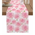 thumbnail image 1 of Pink Flower Roses Texture Table Runner Kitchen Dining Table r Tablecloth Holiday Wedding r Table Runner, 1 of 7