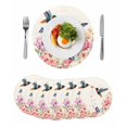 thumbnail image 1 of Pink Flower Round 13 Inch Placemats Set of 6, Spring Floral Butterflies Birds Elegant Farmhouse HeatResistant Non Slip Place Mats for Dining Table, Wipeable Kitchen Table Mats for Housewarming, 1 of 9