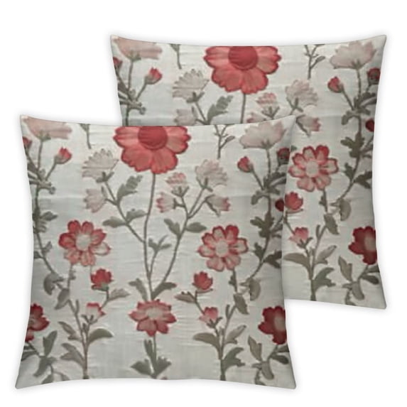 Pink Flower Solid Pillow Cover Country Tent Pillow Cushion Case Tulip Rose Floral Watercolor Square Pillowcases for Home Decor Gallery Sofa Outside