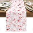 thumbnail image 1 of Pink Flower Table Runner - 60 Inch Long, Kitchen Dining Table Runner Dresser Scarves, Watercolor Floral Botanical Line Drawing Print Farmhouse Decor for Coffee Tables Wedding Party Banquet, 1 of 8