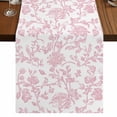 thumbnail image 1 of Pink Flower Table Runner 90 Inches Long,Vintage Farmhouse Boho Leaf Spring Solid Cotton Linen Table Runners Dresser Scarves,Decorative Tabletop Scarf Furniture Cover for Home Dinner Party 13"x90", 1 of 8