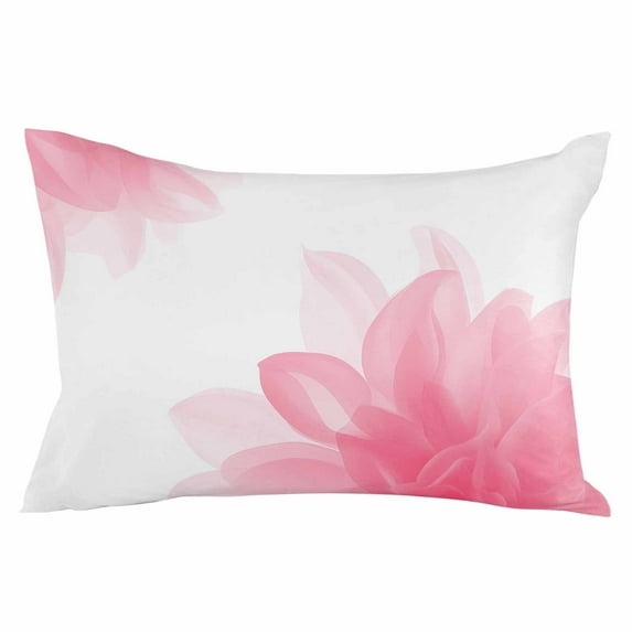 Pink Flower Throw Pillow Cover 20 x 30 Inch Decorative Pillow Cover Boho Modern Floral Abstract Ombre Leaf White Lumbar Pillowcase Seasonal Rectangle Cushion Case for Couch Sofa Bed Living Room