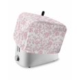 thumbnail image 1 of Pink Flower Toaster Cover 4 Slice, Vintage Farmhouse Boho Leaf Spring Solid Dustproof Bread Machine Oven Cover with Storage Pockets, Fits Most Kitchen Toasters Protector, 1 of 5