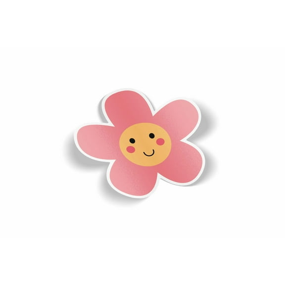 Pink Flower Waterproof Sticker