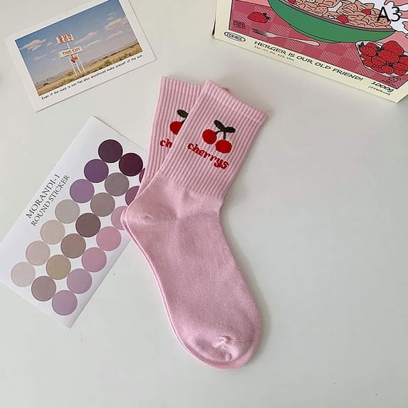 Pink Flower Women Socks Fashion Cute Sweet Harajuku Cotton Socks Casual Korea Japanese Kawaii Girls Calcetines