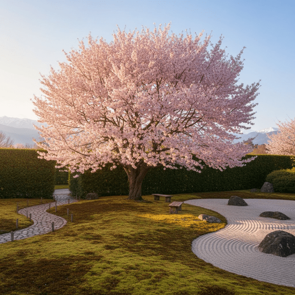 Pink Flowering Cherry Live Tree in 2.5'' Pot, Vibrant Cherry Blossom Tree Plant, Dwarf Cherry Flower Tree