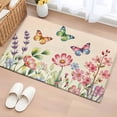 thumbnail image 1 of Pink Flowers 2'x3' Washable Rug, Spring Floral Butterfly Elegant Pastoral Botanical Non-Slip Soft Doormat Area Rugs for Entrance Bathroom Bedsides, Carpet for Kitchen Bedroom, Entryway Floor Mat, 1 of 9