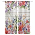 thumbnail image 1 of Pink Flowers Blackout Curtains 72 Inches Long, Spring Floral Elegant Pastoral Wooden Thermal Insulated Black Out Curtains, Darkening Window Curtain Drapes for Bedroom Living Room 52"x72" 2 Panels, 1 of 9