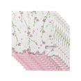 thumbnail image 1 of Pink Flowers Cloth Napkins Set of 8 Reusable Dinner Napkins, Cartoon Botanical Floral Vines Leaves Cocktail Napkin Washable Table Napkins for Wedding/Holiday Party/Baby Shower 20"x20", 1 of 7