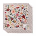 thumbnail image 1 of Pink Flowers Cloth Napkins, Spring Farmhouse Floral Leaves Vintage Washable and Reusable Dinner Napkins Set of 4, Table Napkin for Kitchen Party Birthday Wedding Hotel Housewarming 20"x20", 1 of 8