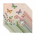 thumbnail image 1 of Pink Flowers Cloth Napkins, Spring Floral Butterfly Elegant Pastoral Botanical Washable and Reusable Dinner Napkins Set of 8, Table Napkin for Kitchen Party Birthday Wedding Hotel 20"x20", 1 of 9