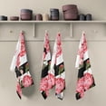 thumbnail image 1 of Pink Flowers Dish Towels Set of 6, Black White Stripes Washable Tea Towels Dishcloths Lint-Free 18x28 Inch Fast Drying for Kitchen Restaurant Bar Clean, 1 of 5