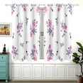 Pink Flowers Floral Blackout Curtains Window Grommet Insulated Curtain