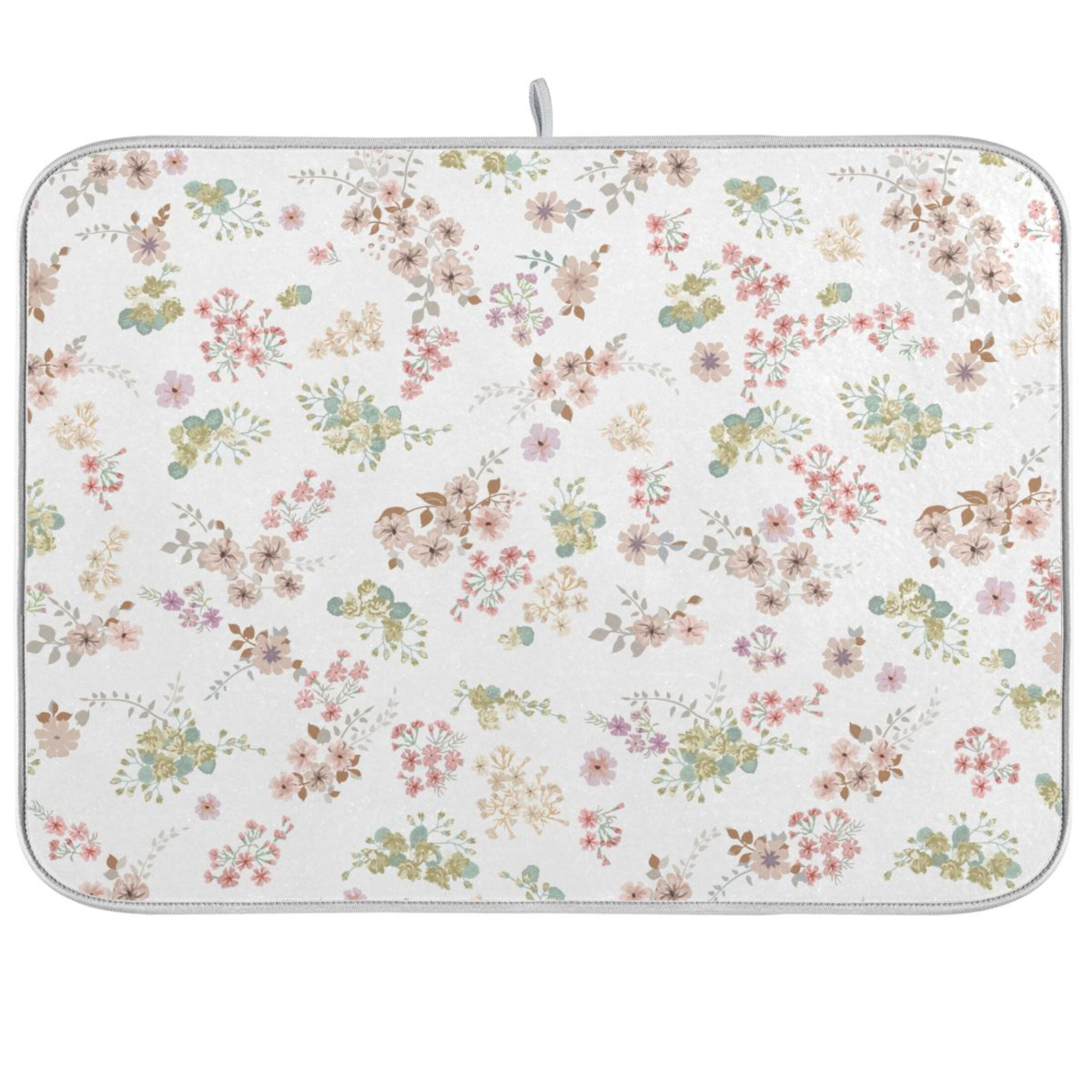 Pink Flowers Floral Dish Drying Mat Microfiber Kitchen Mats Large ...
