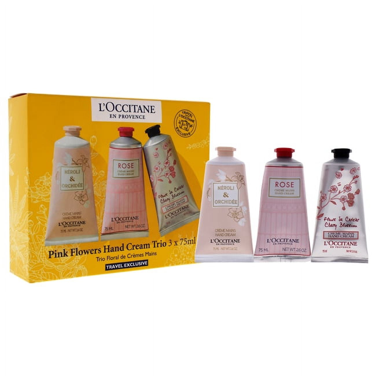 Pink Flowers Hand Cream Trio by LOccitane for Unisex 3 x 2.6 oz