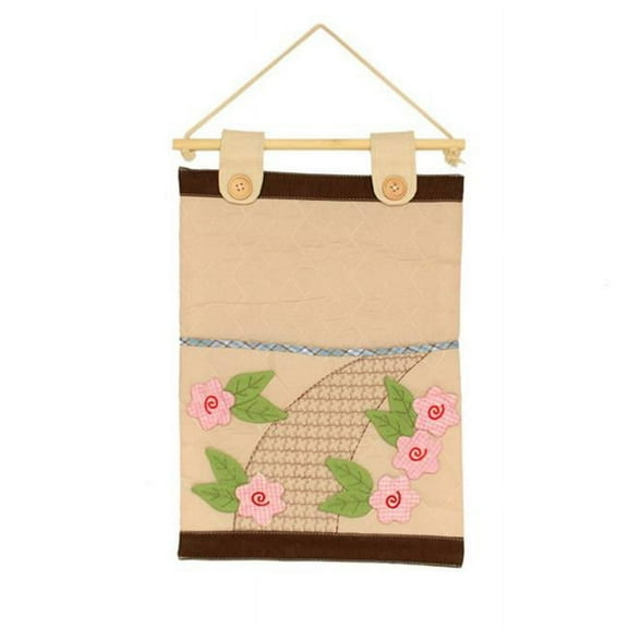 Pink Flowers Ivory/Wall Hanging/Wall Organizers/Wall Pocket/Wall Pocket