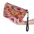 thumbnail image 1 of Pink Flowers Jeweled Butterfly Art Leather Makeup Bag Small Travel Cosmetic Bag For Women,Cosmetic Organizer Makeup Pouch For Purse, One Size, 1 of 4
