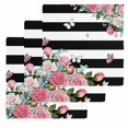 thumbnail image 1 of Pink Flowers Kitchen Dish Towels for Drying Dishes Set of 3, Spring Floral Butterflies Black White Striped Farmhouse Waffle Weave Microfiber Hand Tea Bathroom Towels Quick Dry & Absorbent Towel 12x12, 1 of 7