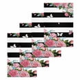 thumbnail image 1 of Pink Flowers Kitchen Dish Towels for Drying Dishes Set of 4, Spring Floral Butterfly Black White Striped Farmhouse Waffle Weave Microfiber Hand Tea Bathroom Towels Quick Dry Absorbent Towel 15.7x23.6, 1 of 7