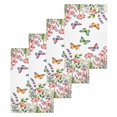 thumbnail image 1 of Pink Flowers Kitchen Dish Towels for Drying Dishes Set of 4, Spring Floral Butterfly Elegant Pastoral Waffle Weave Microfiber Hand Tea Bathroom Towels Quick Dry & Absorbent Towel 15.7x23.6, 1 of 7