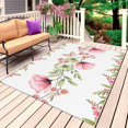 thumbnail image 1 of Pink Flowers Outdoor Rug 3x5 Ft, Non Slip Washable Area Rug, Sping Botanical Floral Leaves Butterflyvines Patio Rugs Carpet Runner, Large Floor Mat for Indoor/Outdoor Deck Porch Camping, 1 of 8