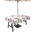 thumbnail image 1 of Pink Flowers Outdoor Tablecloth - 60x120 Inch Rectangle Dining Table Cover, Spring Floral Butterfly Leaves Plants Pastoral Waterproof Outdoor Table Cloth with Umbrella Hole & Zipper for Picnic/Patio, 1 of 7