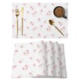 thumbnail image 1 of Pink Flowers Placemats Set of 12 Spring Floral Elegant Botanical Farmhouse Art Place Mats Indoor Wipeable Table Mats Washable Cloth Dining Table Placemats for Kitchen Holiday Party Decor 13x19 Inch, 1 of 9