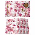 thumbnail image 1 of Pink Flowers Placemats Set of 8 Spring Botanical Budding Floral Branches Place Mats Indoor Wipeable Table Mats Washable Cloth Dining Table Placemats for Kitchen Holiday Party Home Decor 13x19 Inch, 1 of 9