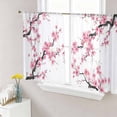thumbnail image 1 of Pink Flowers Sheer Curtains 45 Inch Length 2 Panels Set Window Treatments, Pink Blossoms Botanical Floral Branches Rod Pocket Semi Curtains for Living Room/Bedroom/Kitchen Décor, 104"W x 45"L, 1 of 7