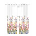 thumbnail image 1 of Pink Flowers Sheer Curtains 63 Inch Length 2 Panels Set for Living Room/Bedroom, Spring Floral Daisy Farmhouse Pastoral Botanical Kitchen Curtains Grommet Curtains Window Treatments 42"x63"x2, 1 of 7