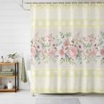 thumbnail image 1 of Pink Flowers Shower Curtains for Bathroom, Farmhouse Botanical Floral Boho Striped Waterproof Fabric Shower Curtain, Decorative Bathroom Curtain for Bathtub, 72"x84", No Hooks Included, 1 of 9