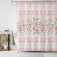 thumbnail image 1 of Pink Flowers Shower Curtains for Bathroom, Romantic Botanical Blooms Floral Stripes Waterproof Fabric Shower Curtain, Decorative Bathroom Curtain for Bathtub, 72"x72", No Hooks Included, 1 of 9