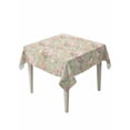 thumbnail image 1 of Pink Flowers Table Cloth, Green Country Botanical Floral Leaves Waterproof Tablecloth for Square Tables, Reusable Washable Fabric Table Cover for Restaurant Kitchen Dining Tables 54"x54", 1 of 6