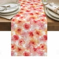 thumbnail image 1 of Pink Flowers Table Runner - 120 Inch Long, Kitchen Dining Table Runner Dresser Scarves, Pastoral Floral Leaves Botanical Rustic Farmhouse Decor for Coffee Tables Wedding Party Banquet, 1 of 8